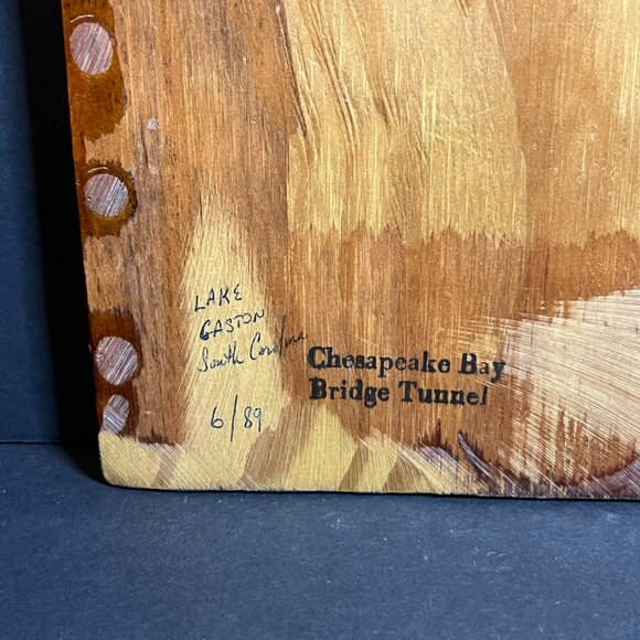 Vintage Andres Orpinas Seagulls Before the Storm Lacquered Wooden Wall Art - Picture 6 of 6